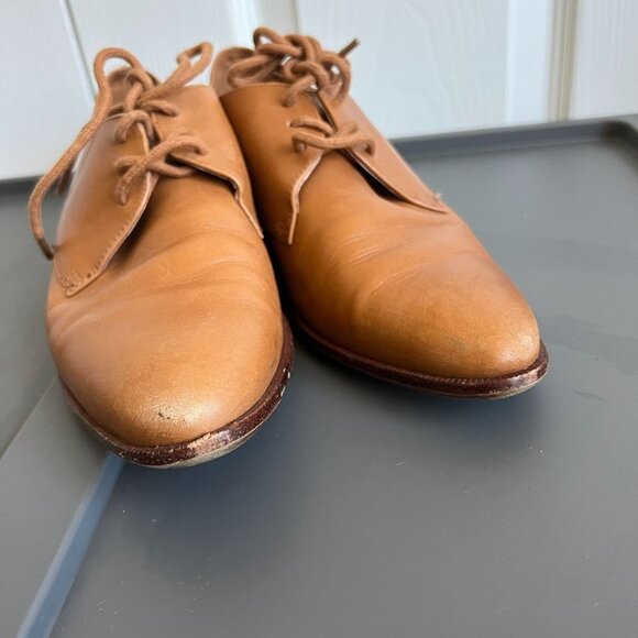 Madewell The Jess Brown Leather Lace-Up Pointy Toe Oxfords Women's Size 7 - Picture 4 of 12